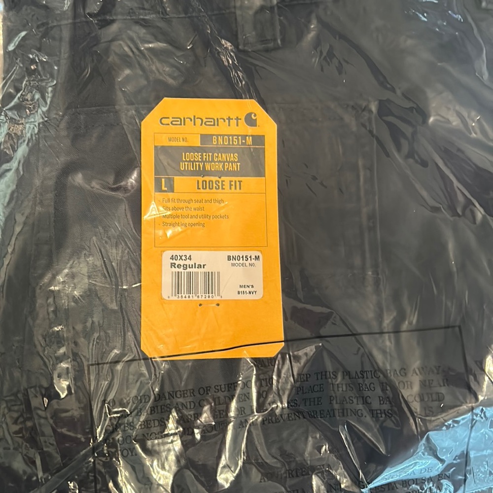 Carhartt loose fit canvas utility work pants 40x34
